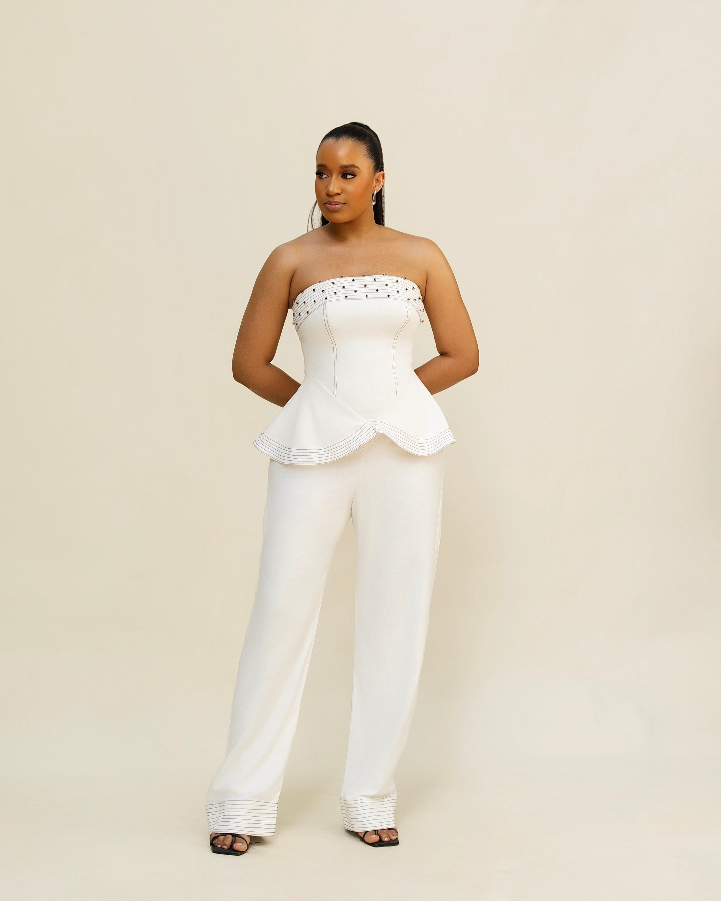 Busayo Convertible Linen Corset Jumpsuit