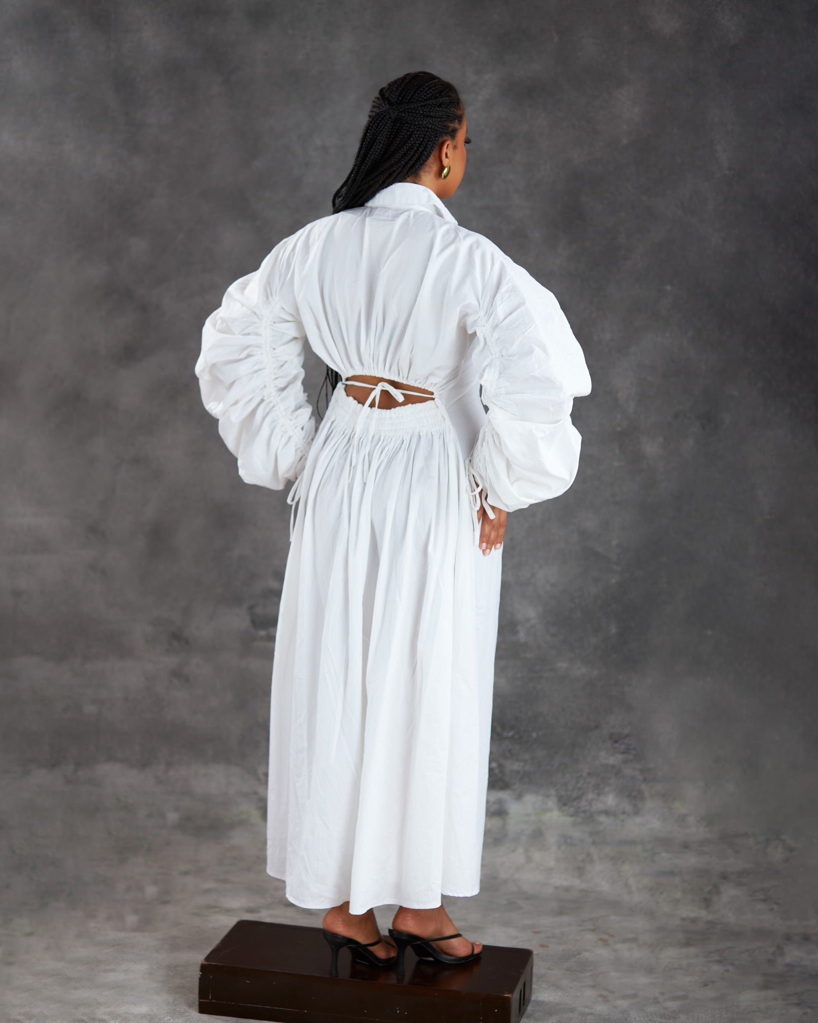 Eva Ruched Shirt Dress