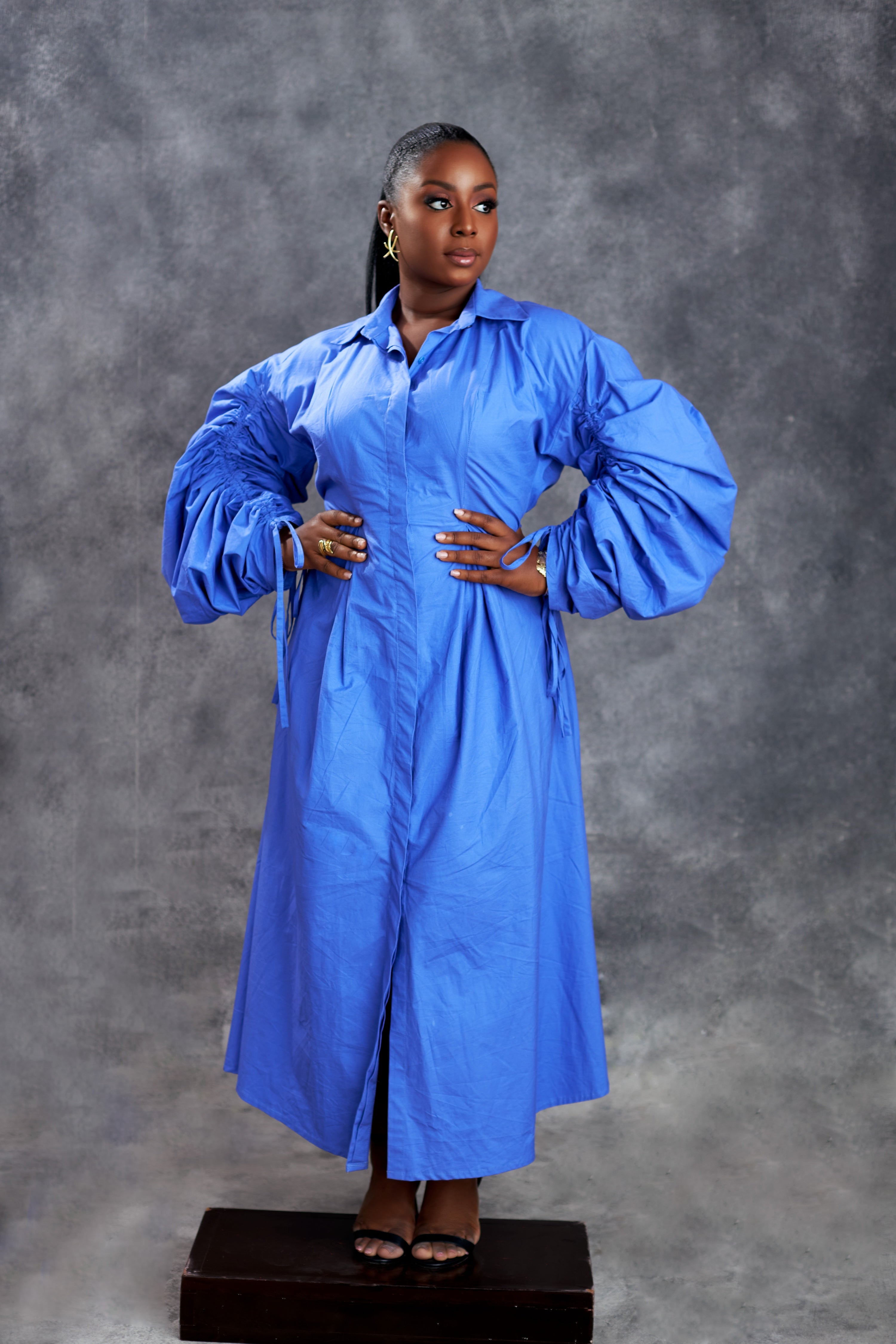 Eva Ruched Shirt Dress