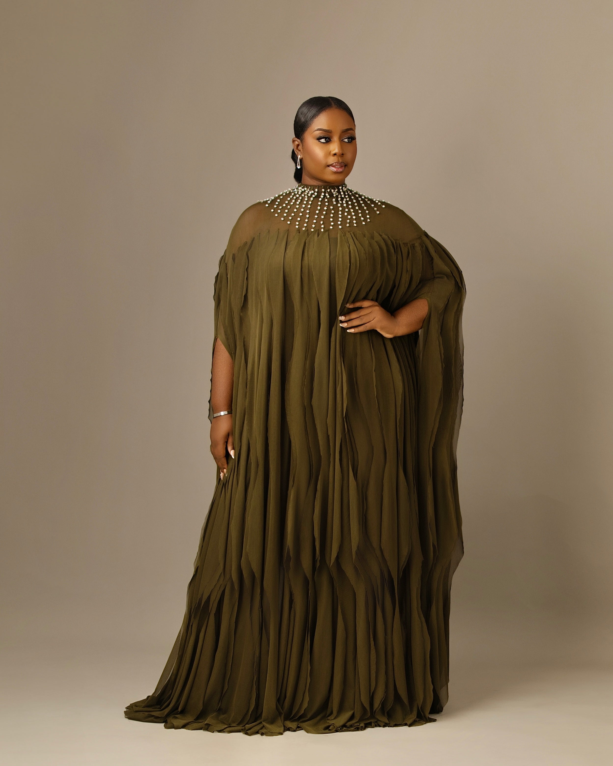 LUXE CRYSTAL CASCADE KAFTAN