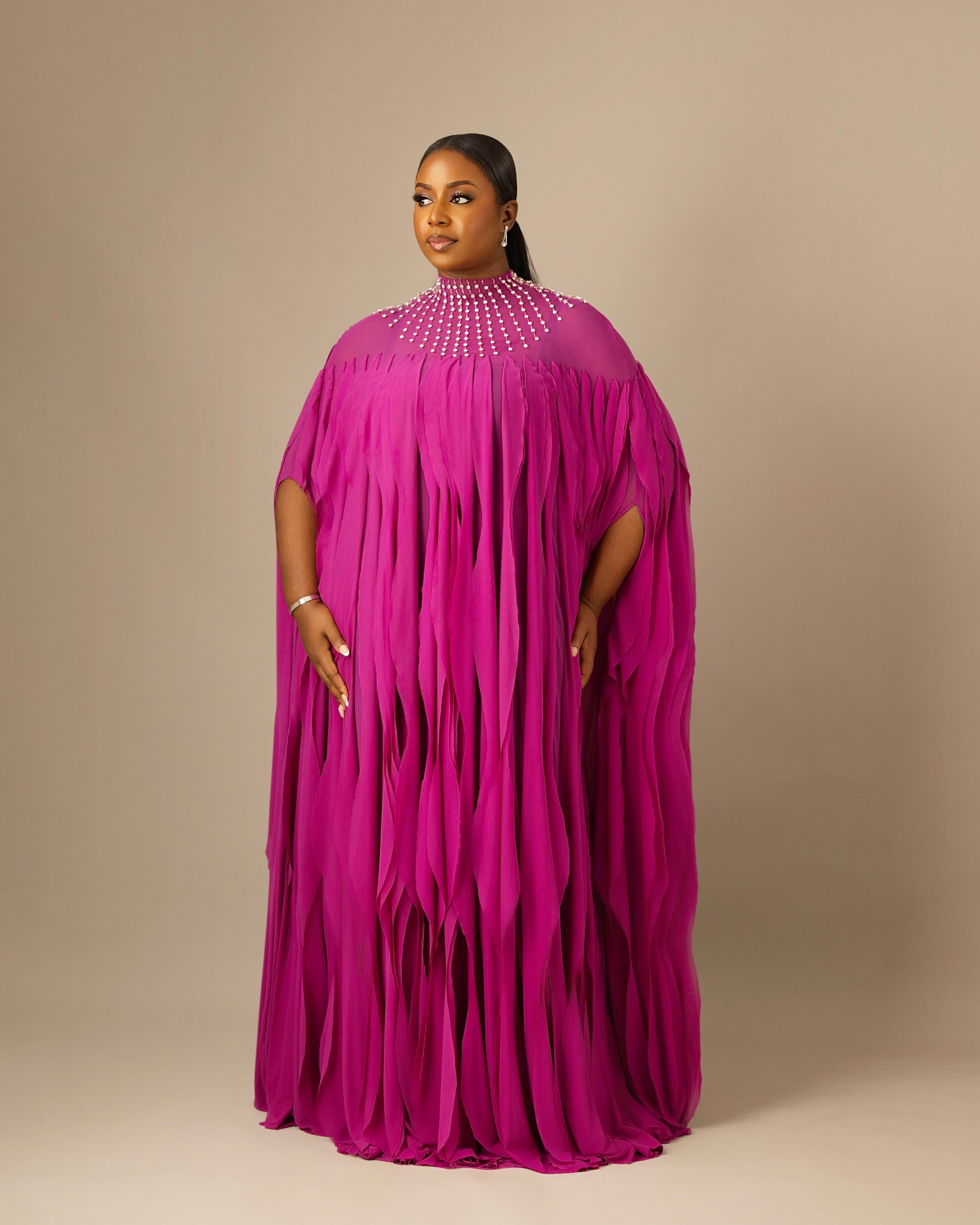 LUXE CRYSTAL CASCADE KAFTAN