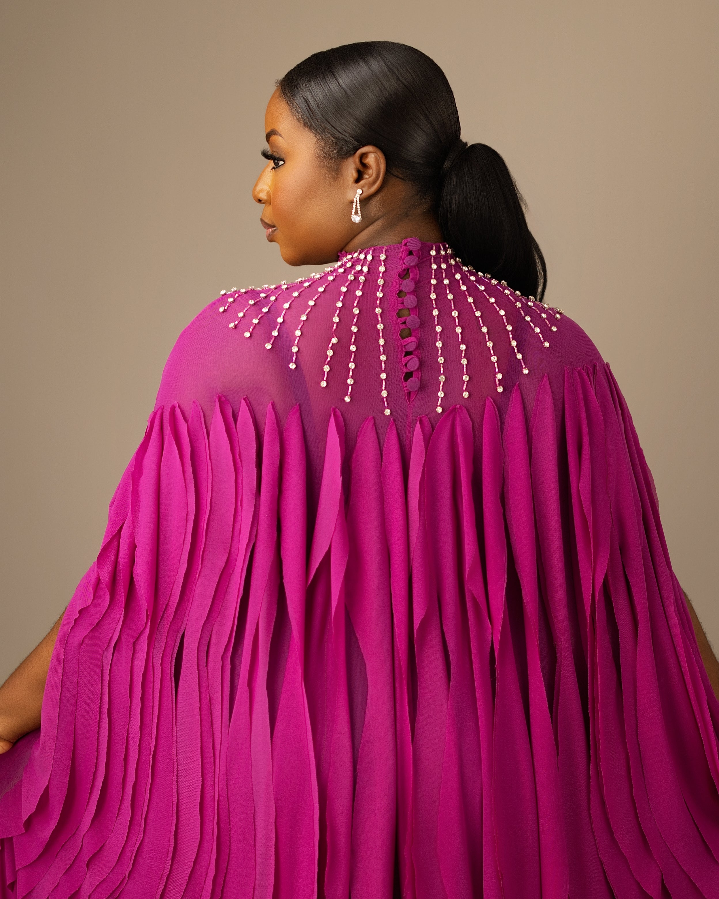 LUXE CRYSTAL CASCADE KAFTAN