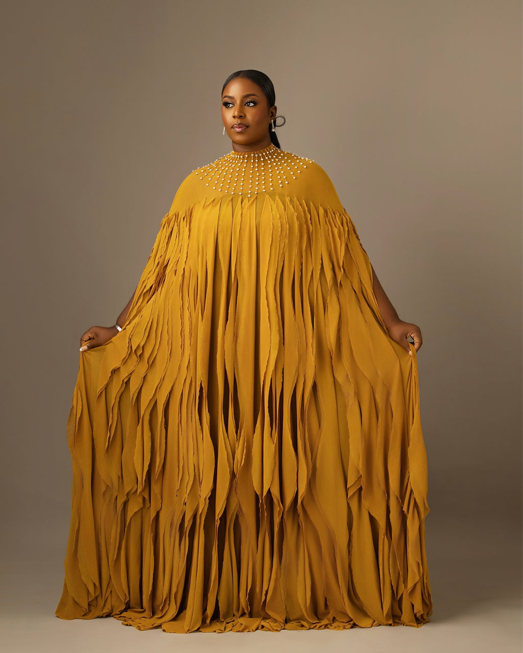 LUXE CRYSTAL CASCADE KAFTAN