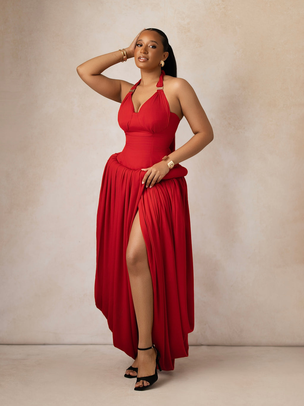 Ruby Draped Maxi