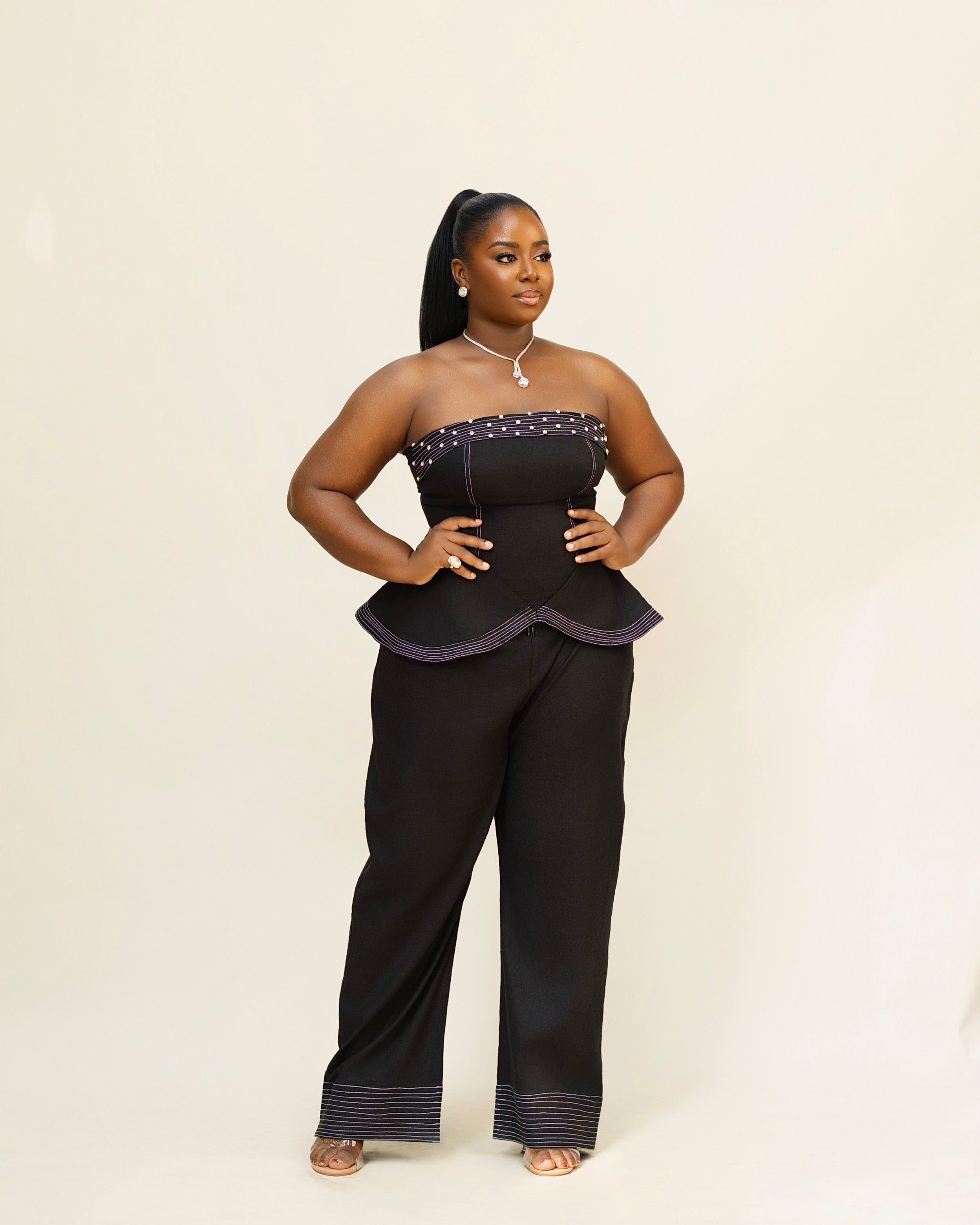 Busayo Convertible Linen Corset Jumpsuit