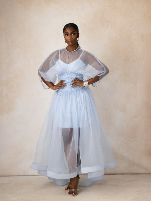 Safari Organza Maxi Dress